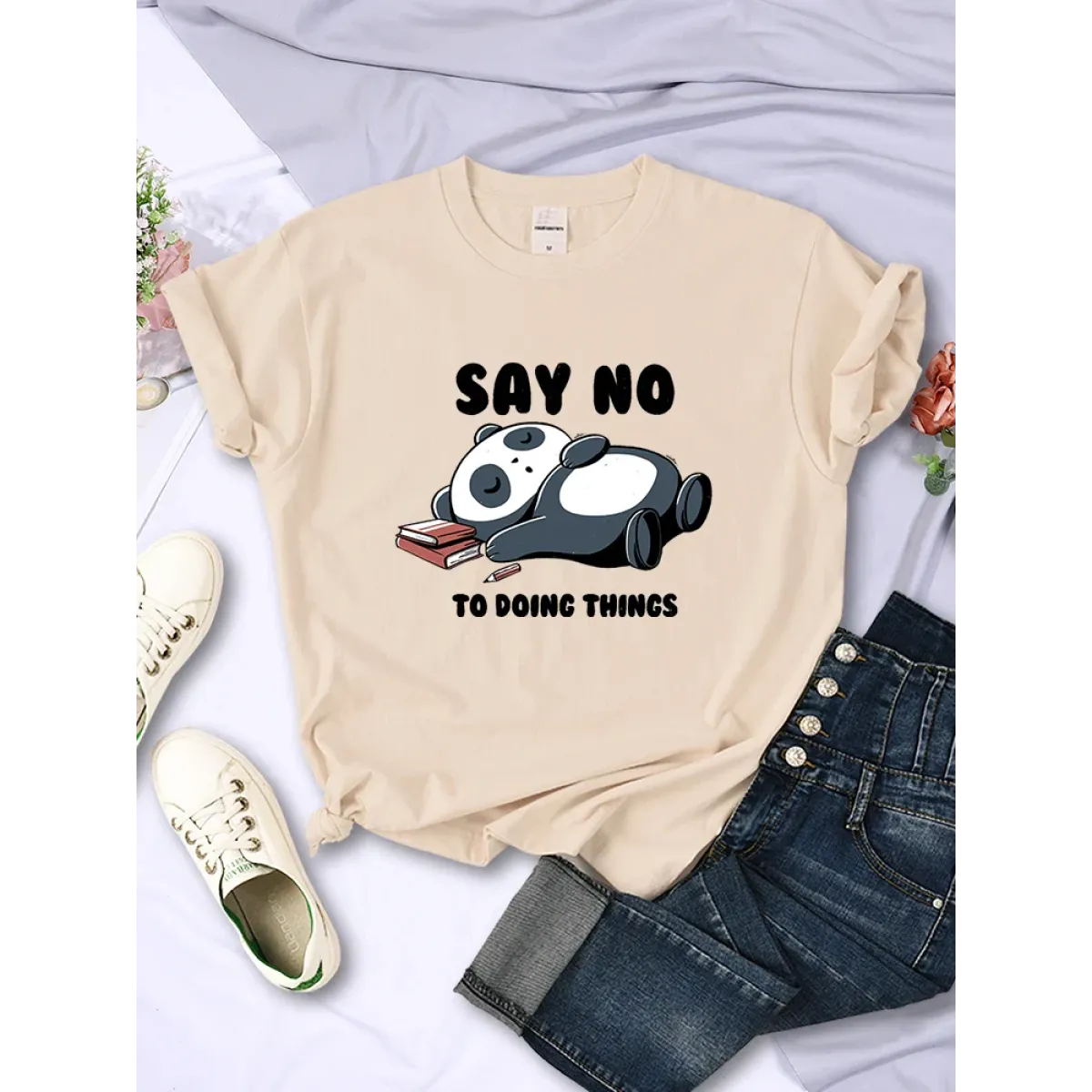 "Say No To Doing Thing" Sleeping Panda  T-Shirts